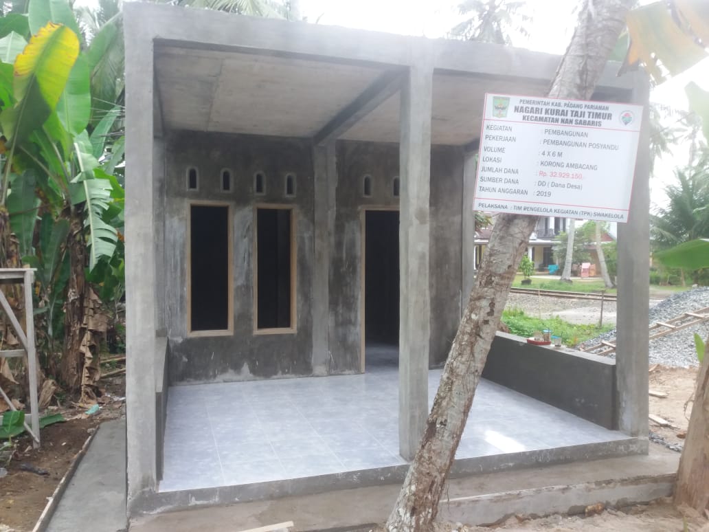 Pembangunan Posyandu di Korong Ambacang manfaat Dana Desa 2019